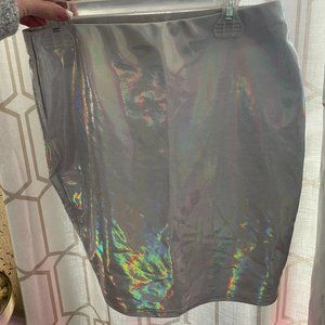 iridescent mini skirt